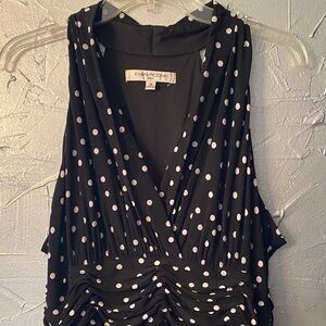 Evan Picone Black Polka Dot Maxi Dress